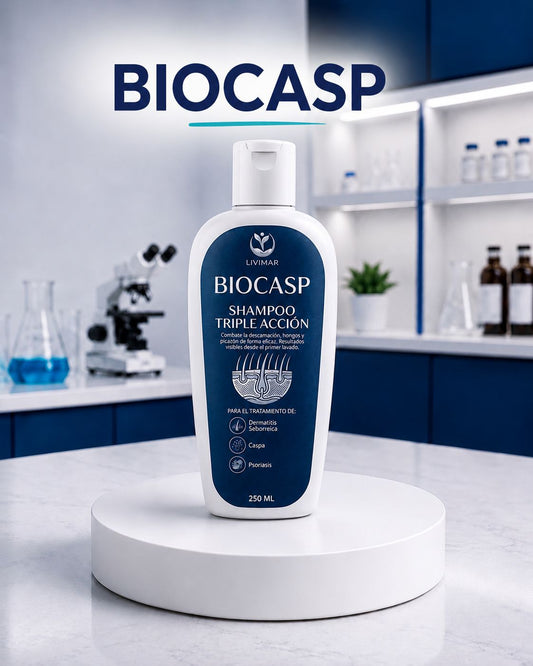 SHAMPOO BIOCASP (ELIMINA CASPA ,DERMATITIS SEBORREICA Y COMBATE LA PSORIASIS)